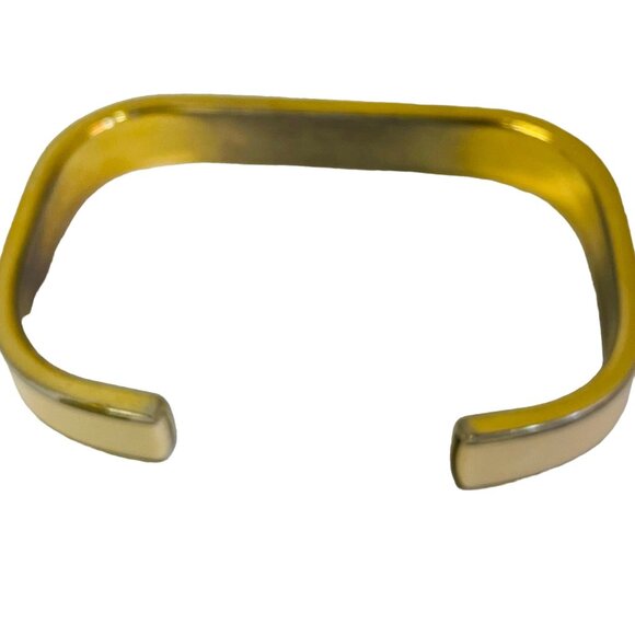 Vintage Gucci Cuff Bracelet Gold-Tone Square  Bangle 2 1/2" x 1 1/2" - Picture 6 of 11